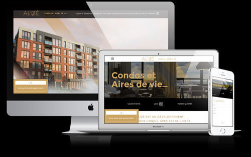 Nouveau site Wordpress pour les condos Alizé - noir